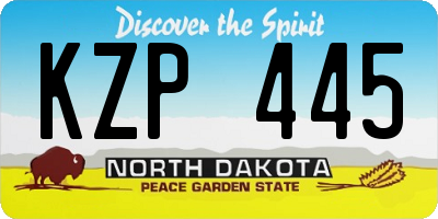 ND license plate KZP445