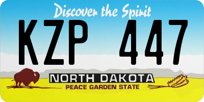 ND license plate KZP447