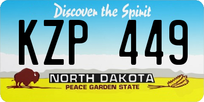 ND license plate KZP449