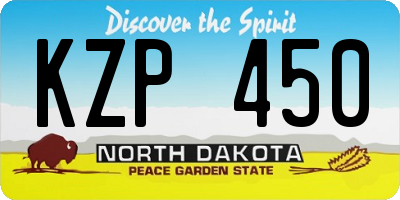 ND license plate KZP450