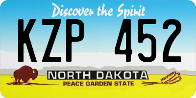 ND license plate KZP452