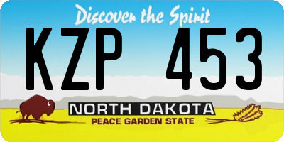 ND license plate KZP453