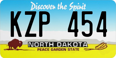 ND license plate KZP454