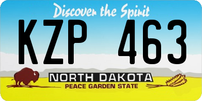 ND license plate KZP463