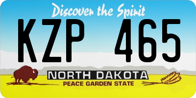 ND license plate KZP465