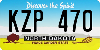 ND license plate KZP470