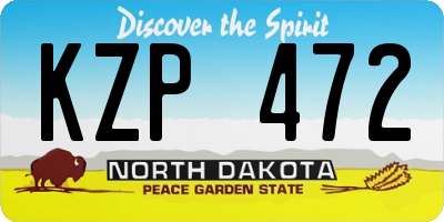 ND license plate KZP472