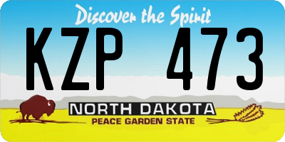 ND license plate KZP473