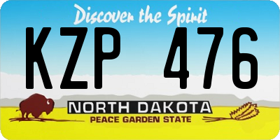 ND license plate KZP476