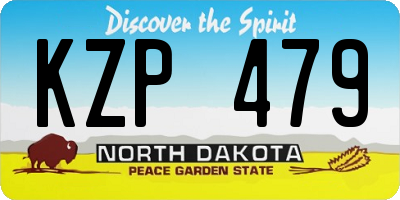 ND license plate KZP479