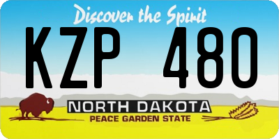 ND license plate KZP480