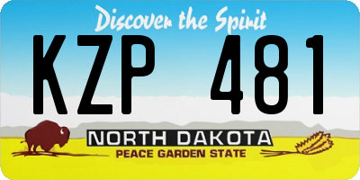 ND license plate KZP481