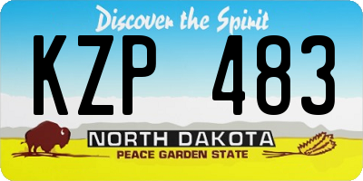 ND license plate KZP483