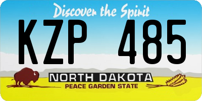 ND license plate KZP485