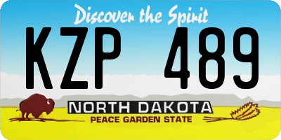 ND license plate KZP489