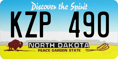 ND license plate KZP490
