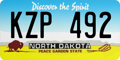 ND license plate KZP492