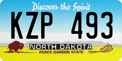 ND license plate KZP493