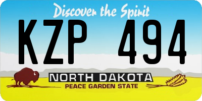ND license plate KZP494