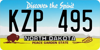 ND license plate KZP495