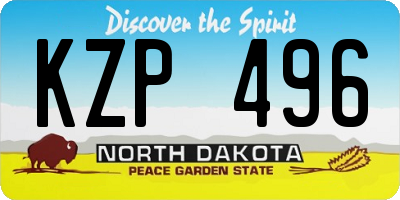 ND license plate KZP496