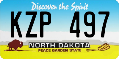 ND license plate KZP497