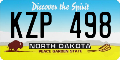 ND license plate KZP498