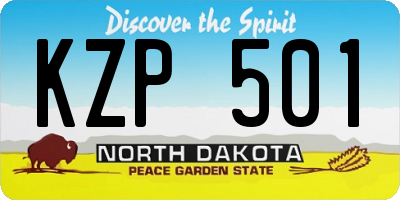 ND license plate KZP501