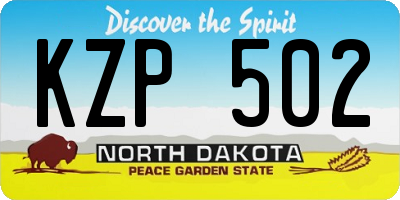 ND license plate KZP502