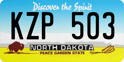ND license plate KZP503