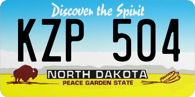 ND license plate KZP504