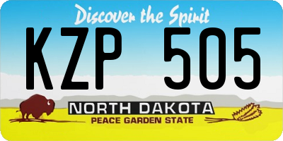 ND license plate KZP505