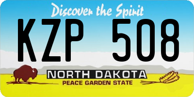 ND license plate KZP508