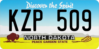 ND license plate KZP509