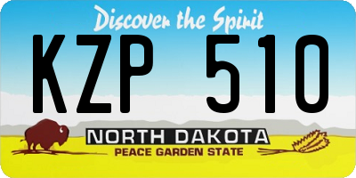 ND license plate KZP510