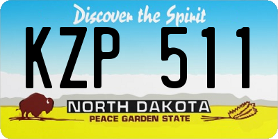 ND license plate KZP511