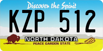 ND license plate KZP512