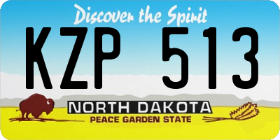ND license plate KZP513