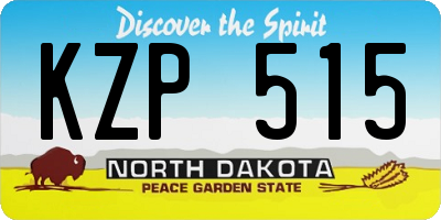 ND license plate KZP515