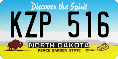 ND license plate KZP516