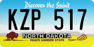 ND license plate KZP517