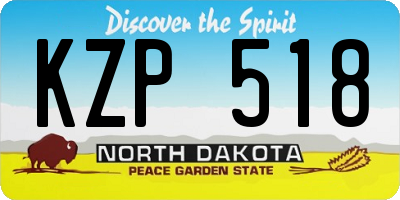 ND license plate KZP518