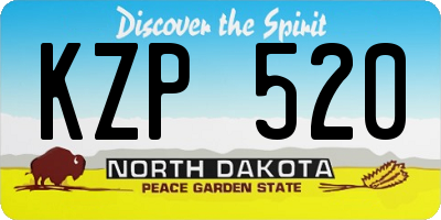 ND license plate KZP520