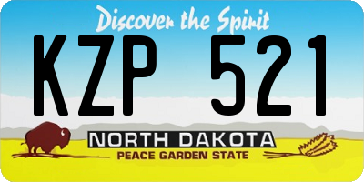 ND license plate KZP521