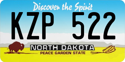 ND license plate KZP522