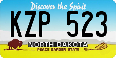ND license plate KZP523