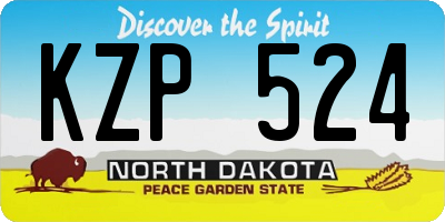 ND license plate KZP524