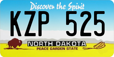 ND license plate KZP525
