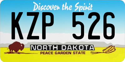 ND license plate KZP526