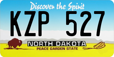 ND license plate KZP527